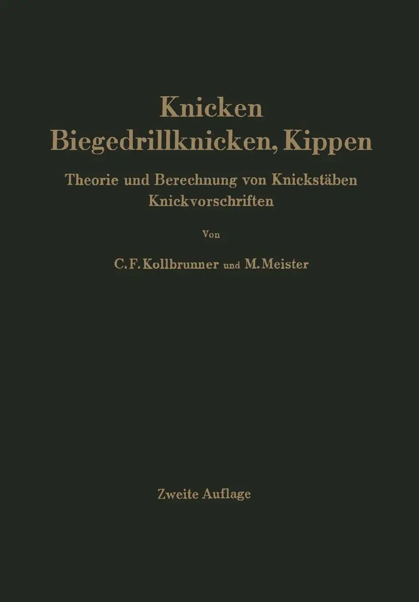 Cover: 9783642521188 | Knicken, Biegedrillknicken, Kippen | Martin Meister (u. a.) | Buch