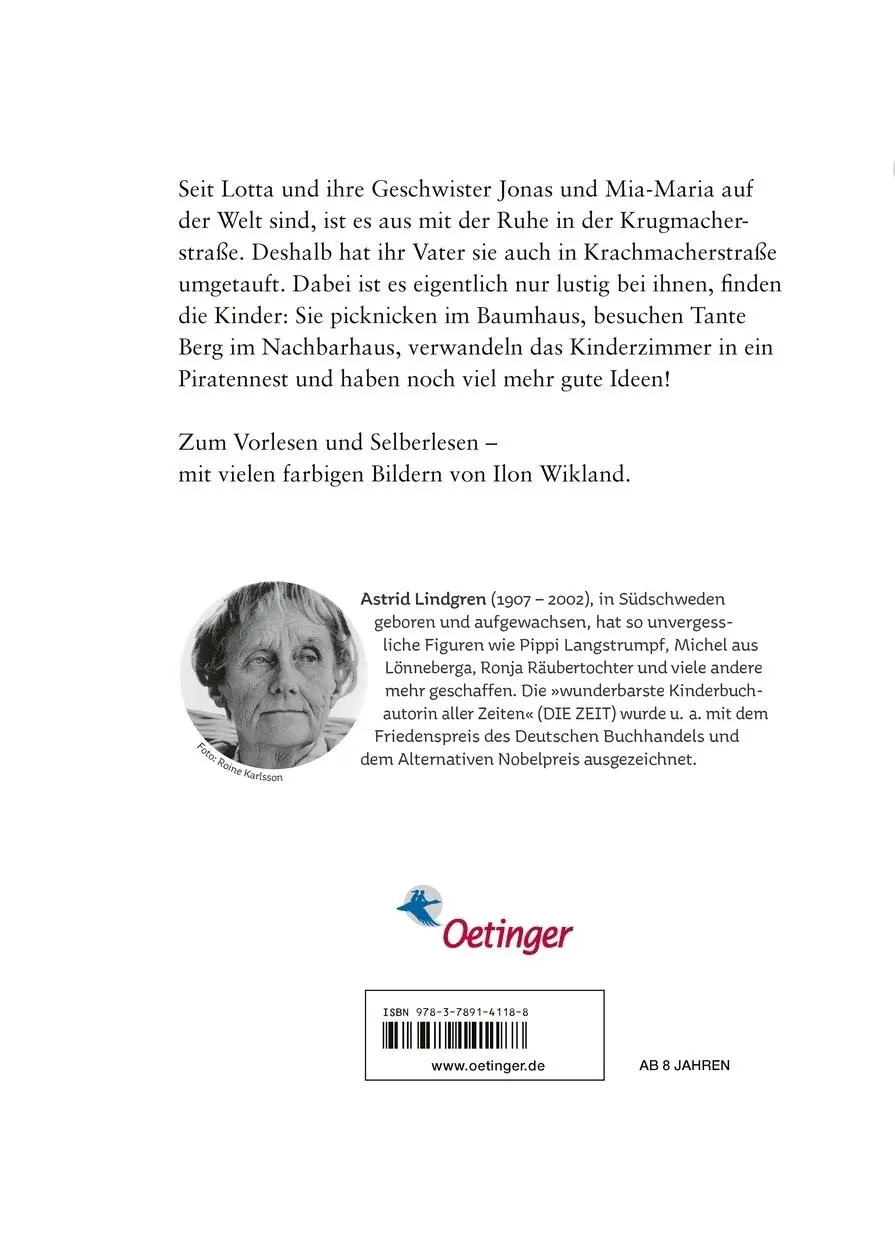 Rückseite: 9783789141188 | Die Kinder aus der Krachmacherstrasse | Astrid Lindgren | Buch | 2001
