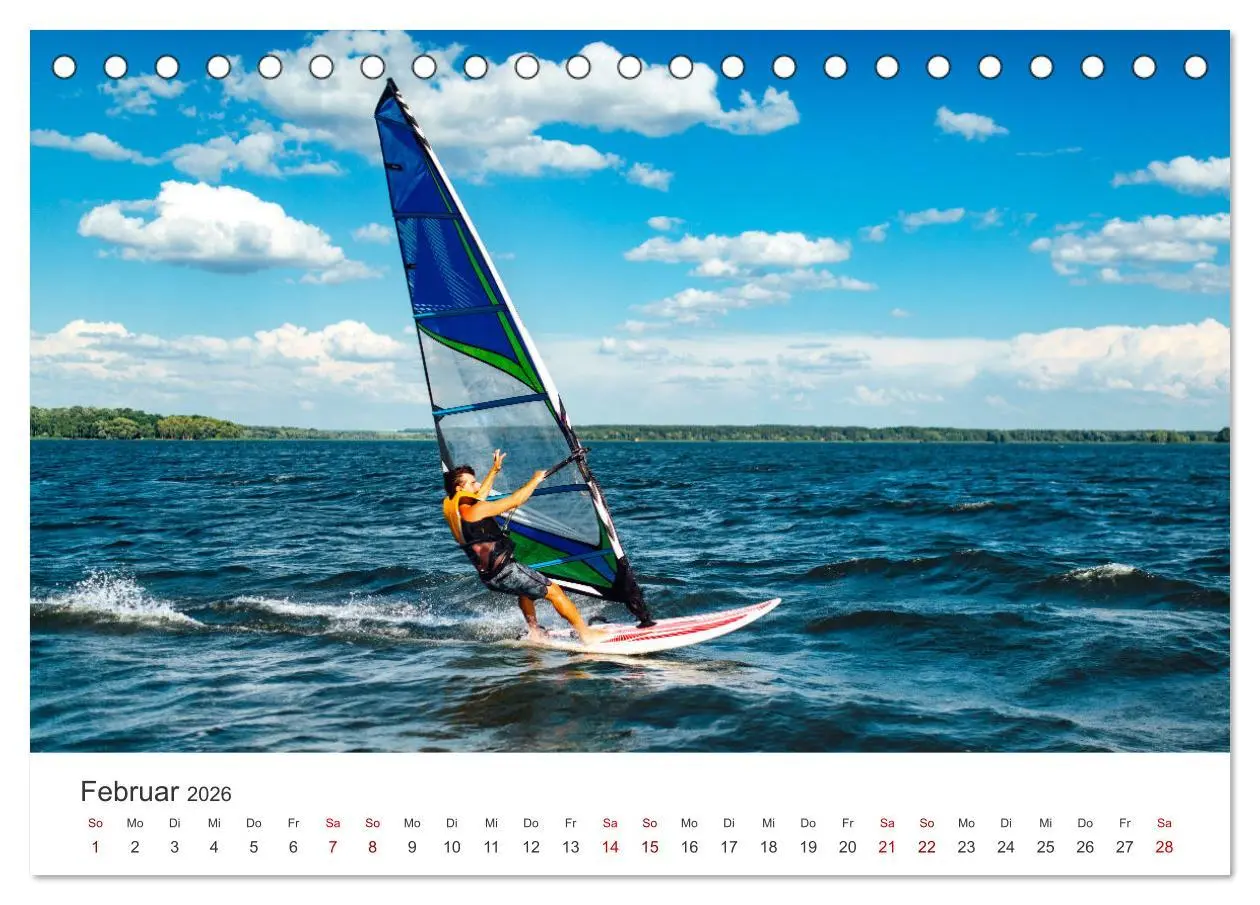 Bild: 9783457551288 | Windsurfen - Wellen und Wind (Tischkalender 2026 DIN A5 quer),...