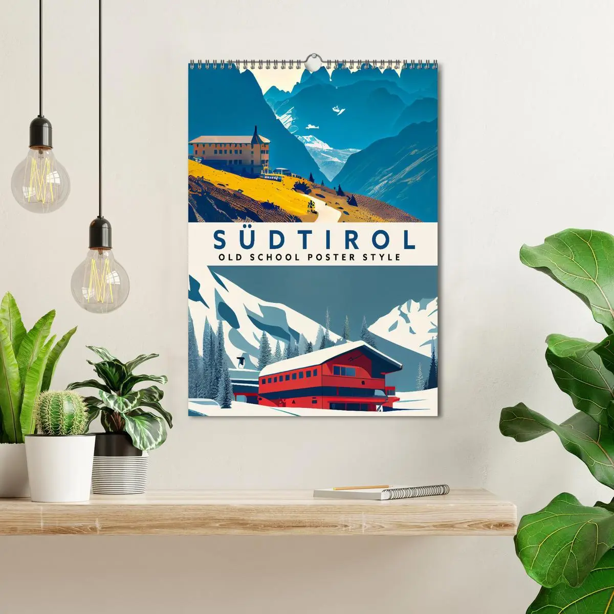 Bild: 9783516331288 | Südtirol - Old School Poster Style (Wandkalender 2026 DIN A3 hoch),...