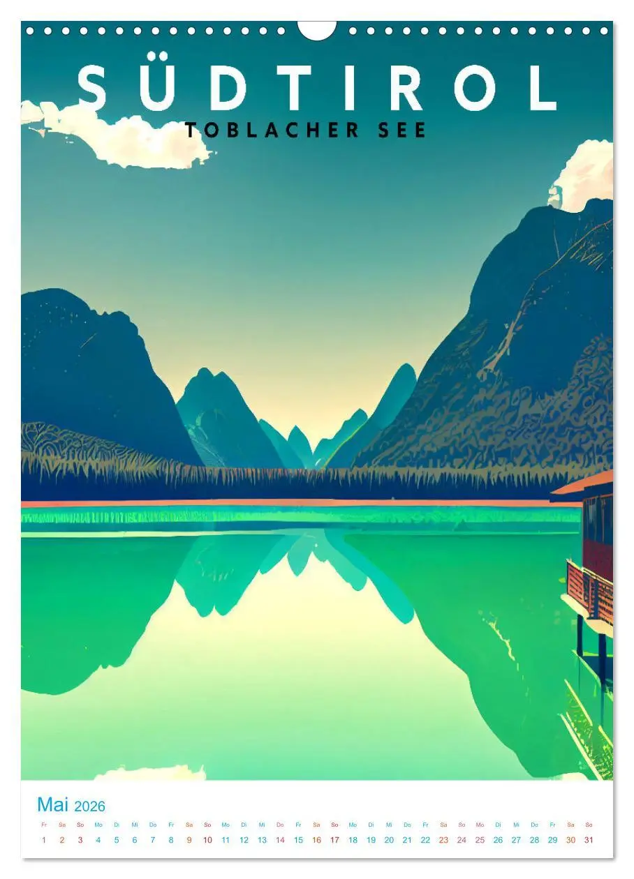 Bild: 9783516331288 | Südtirol - Old School Poster Style (Wandkalender 2026 DIN A3 hoch),...