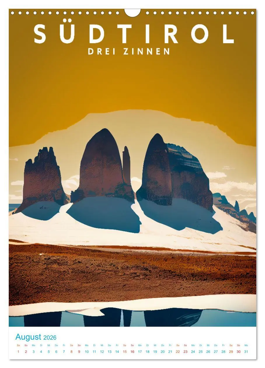 Bild: 9783516331288 | Südtirol - Old School Poster Style (Wandkalender 2026 DIN A3 hoch),...