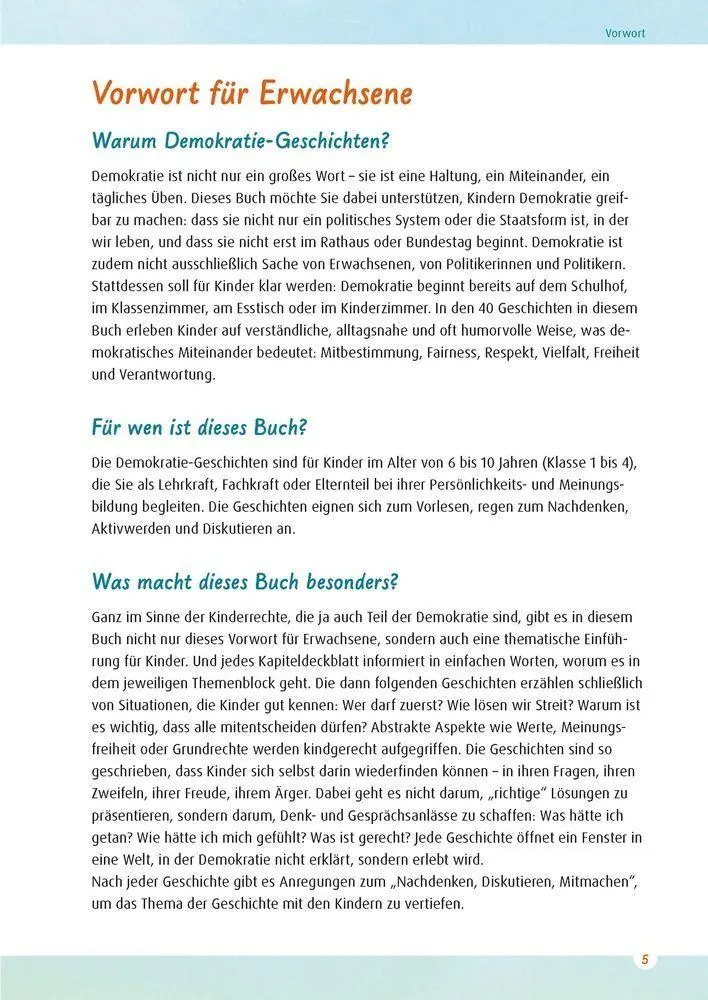Bild: 9783834671288 | 40 Geschichten zur Demokratiebildung | Petra Bartoli Y Eckert | Buch
