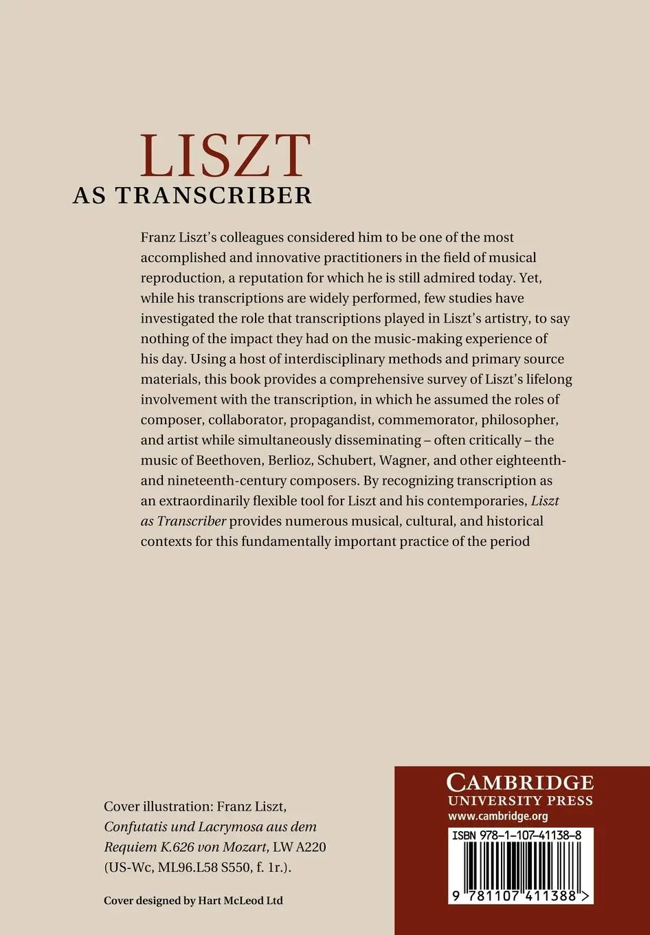 Rückseite: 9781107411388 | Liszt as Transcriber | Jonathan Kregor | Taschenbuch | Englisch | 2012