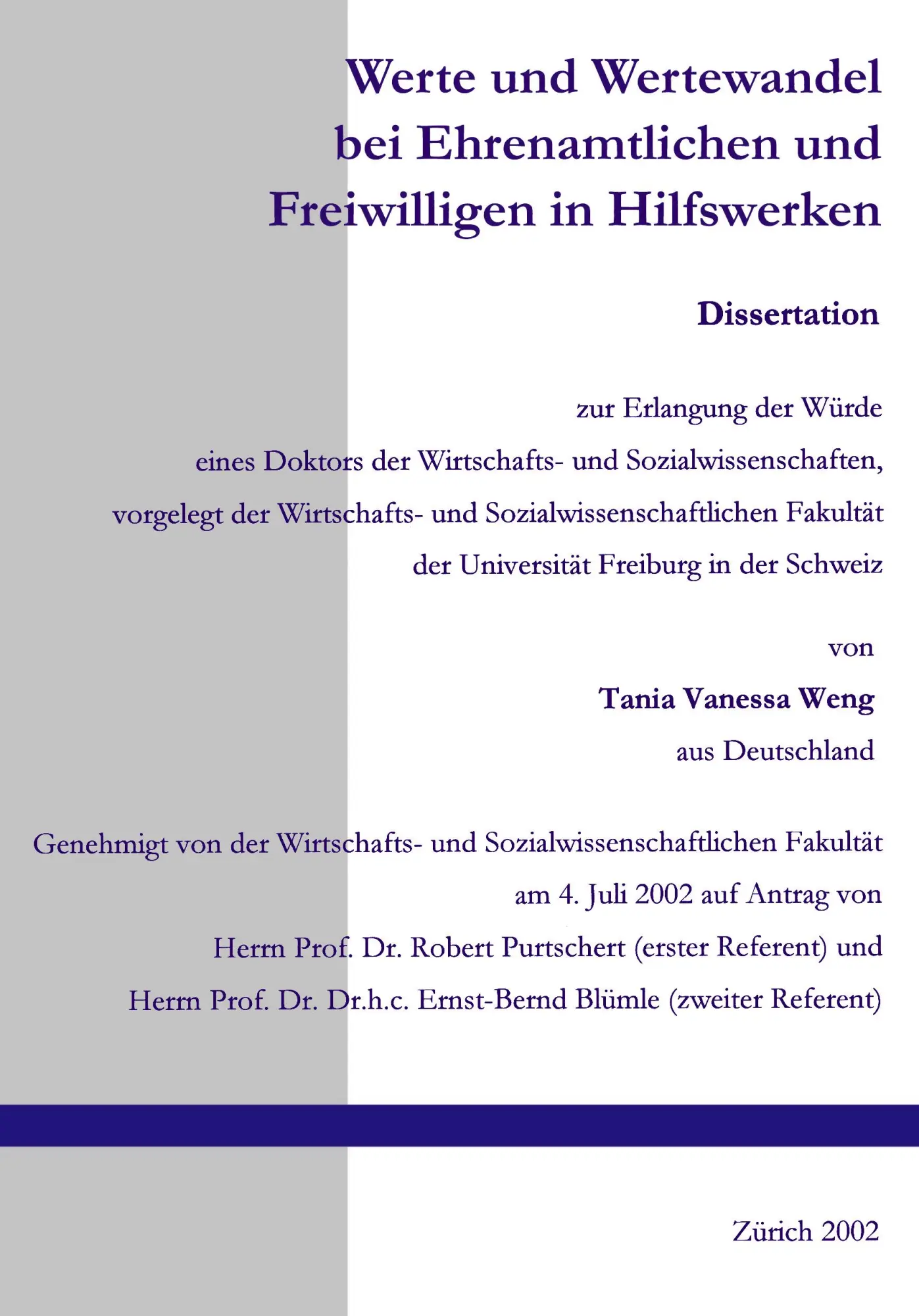 Werte und Wertewandel bei Ehrenamtlichen und Freiwilligen in Hilfswerken