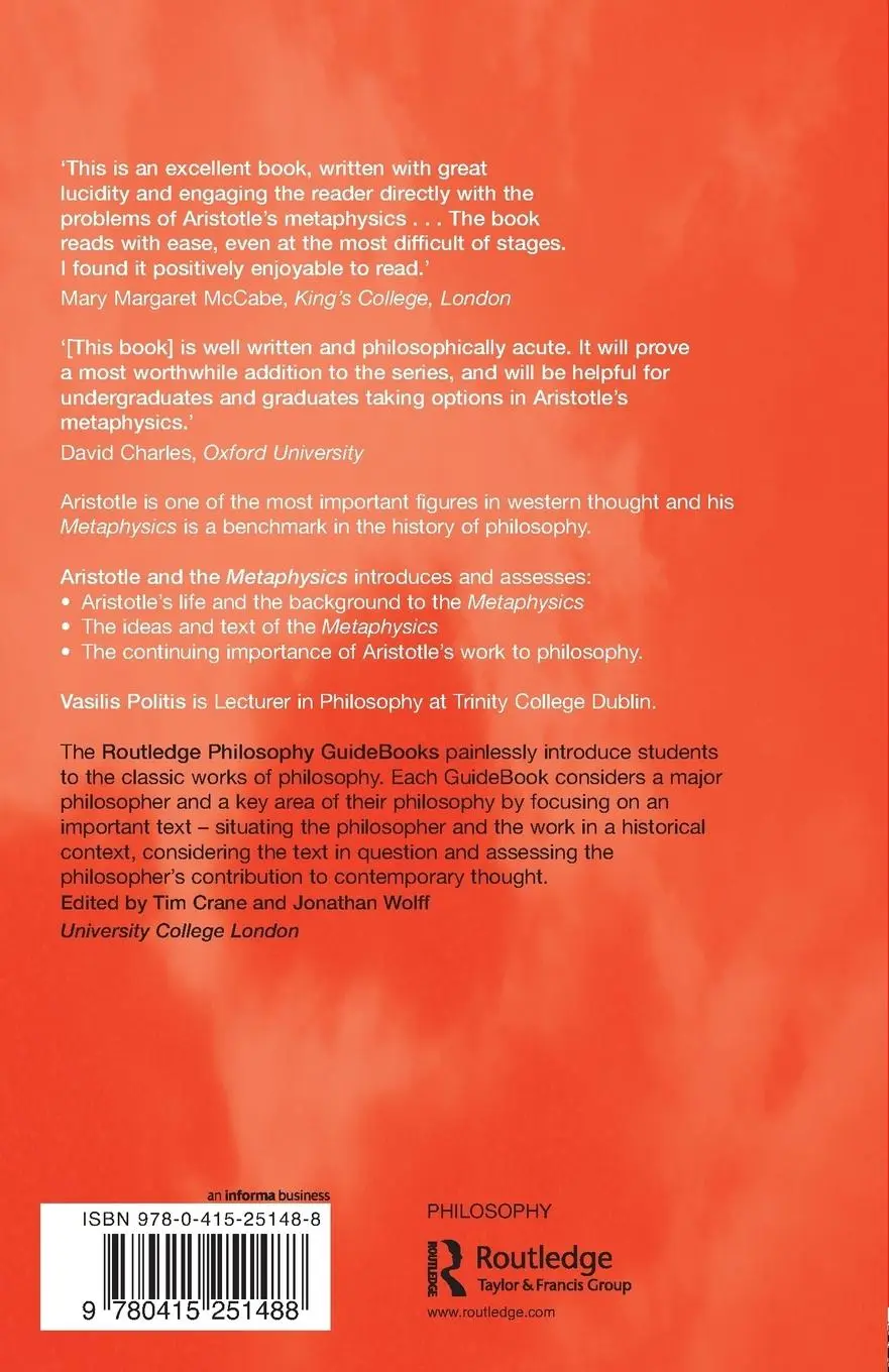 Rückseite: 9780415251488 | Routledge Philosophy GuideBook to Aristotle and the Metaphysics | Buch