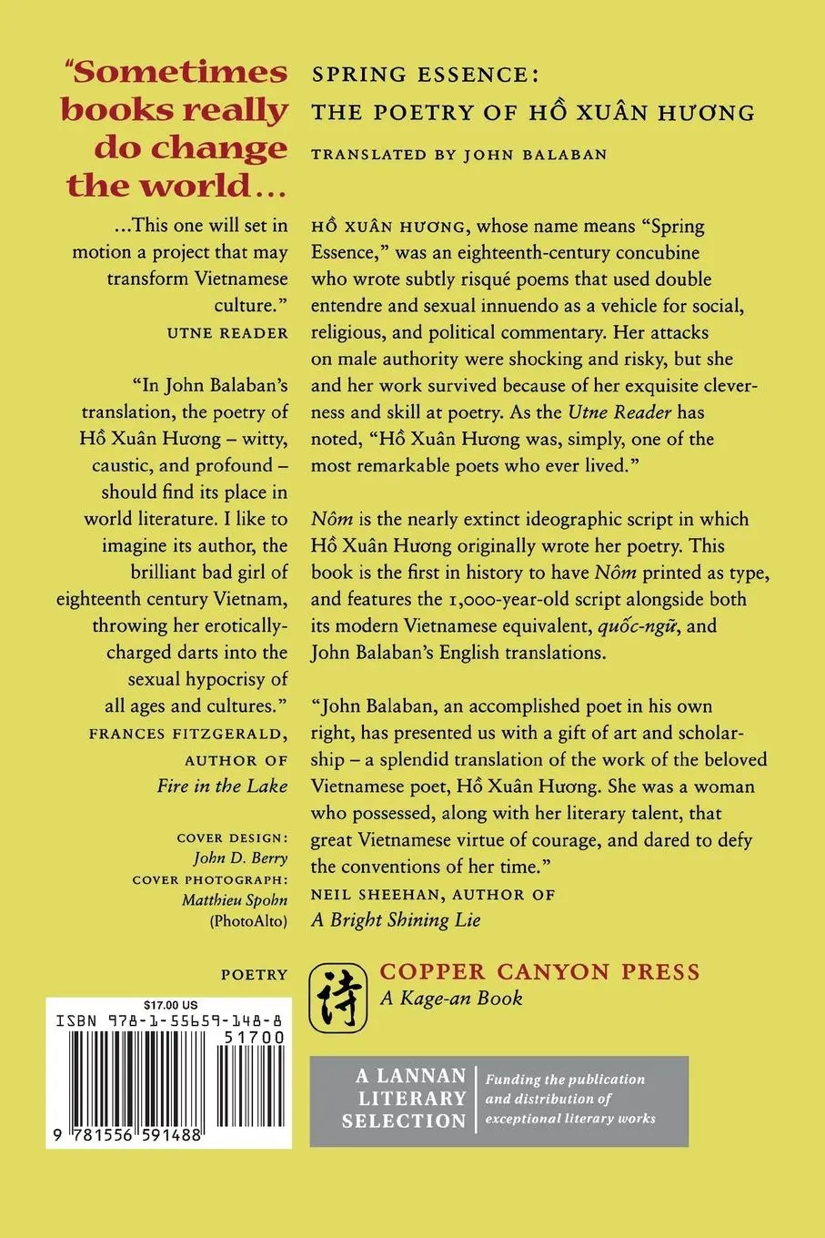 Rückseite: 9781556591488 | Spring Essence | The Poetry of Hô Xuân Huong | Hô Xuân Huong | Buch