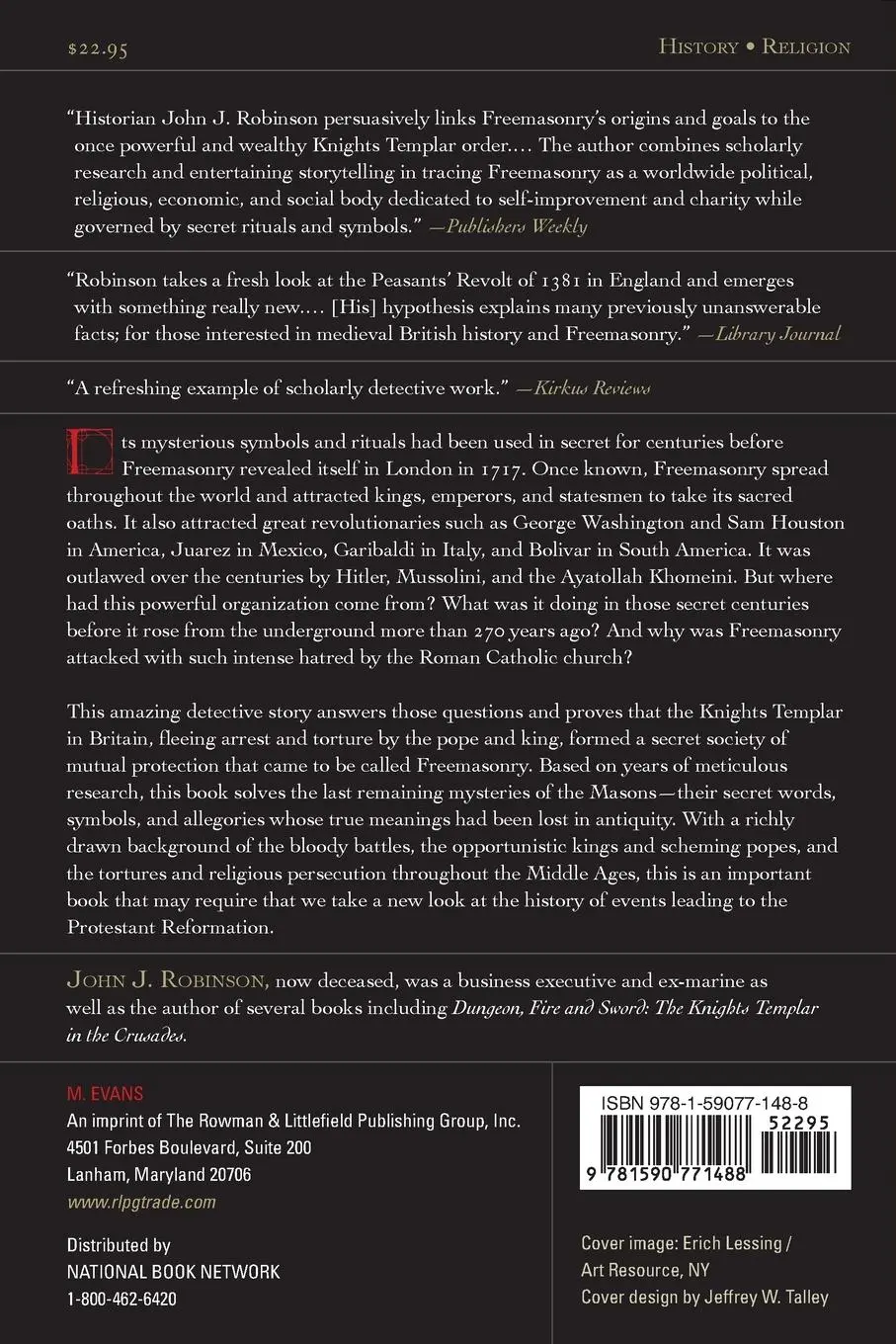 Rückseite: 9781590771488 | Born in Blood | The Lost Secrets of Freemasonry | John J. Robinson