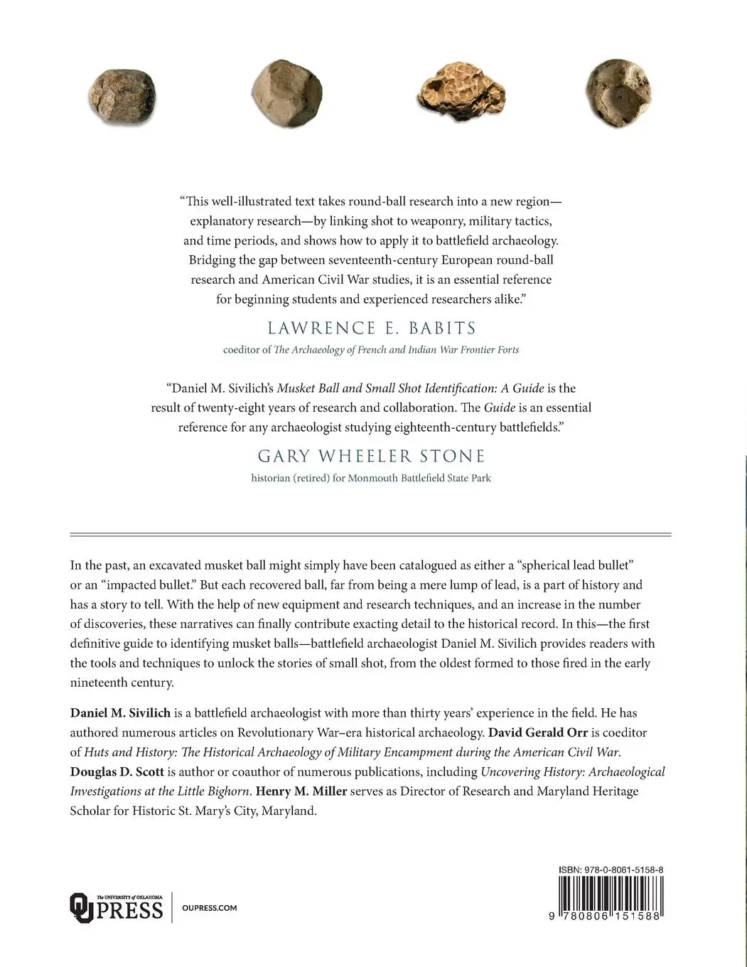 Rückseite: 9780806151588 | Musket Ball and Small Shot Identification | A Guide | Sivilich | Buch