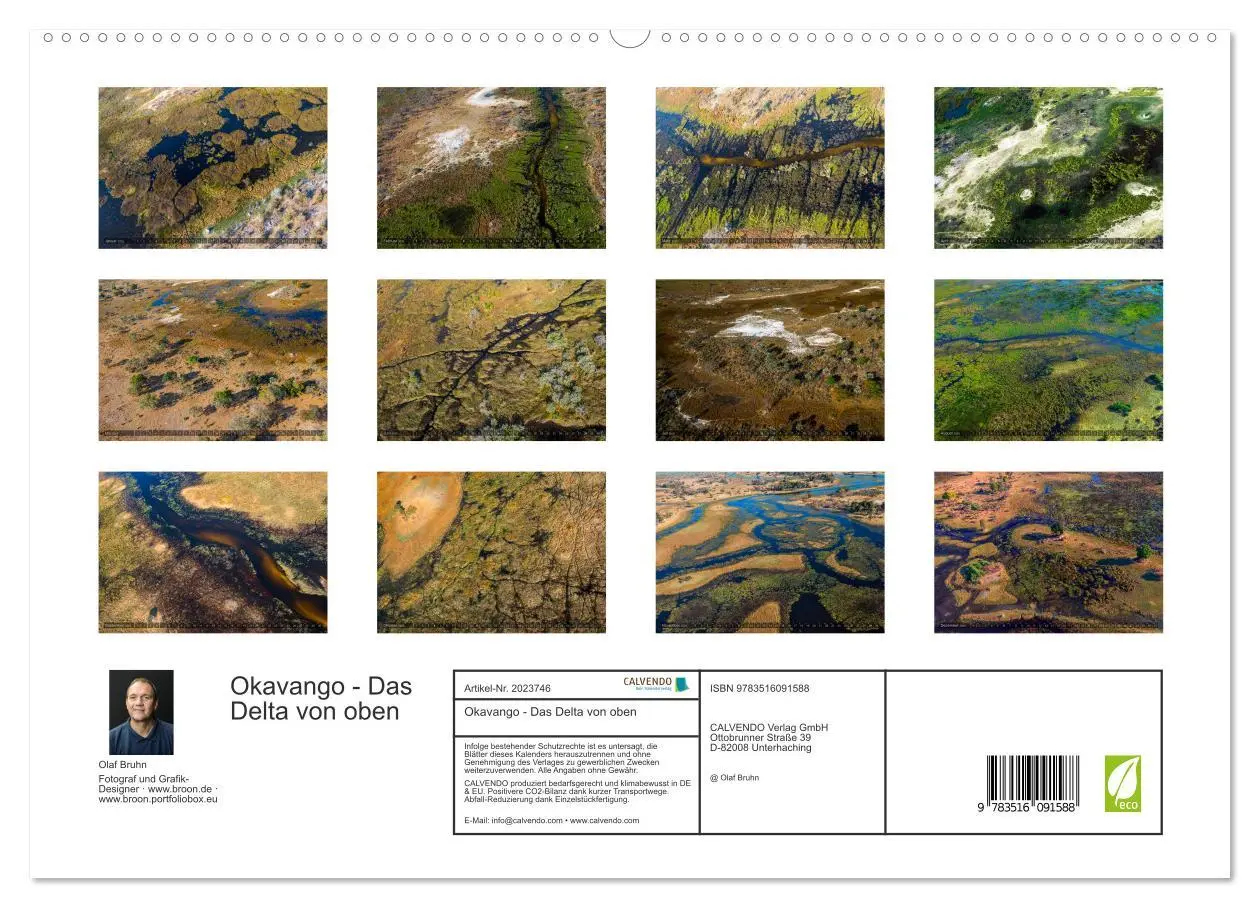 Bild: 9783516091588 | Okavango - Das Delta von oben (hochwertiger Premium Wandkalender...