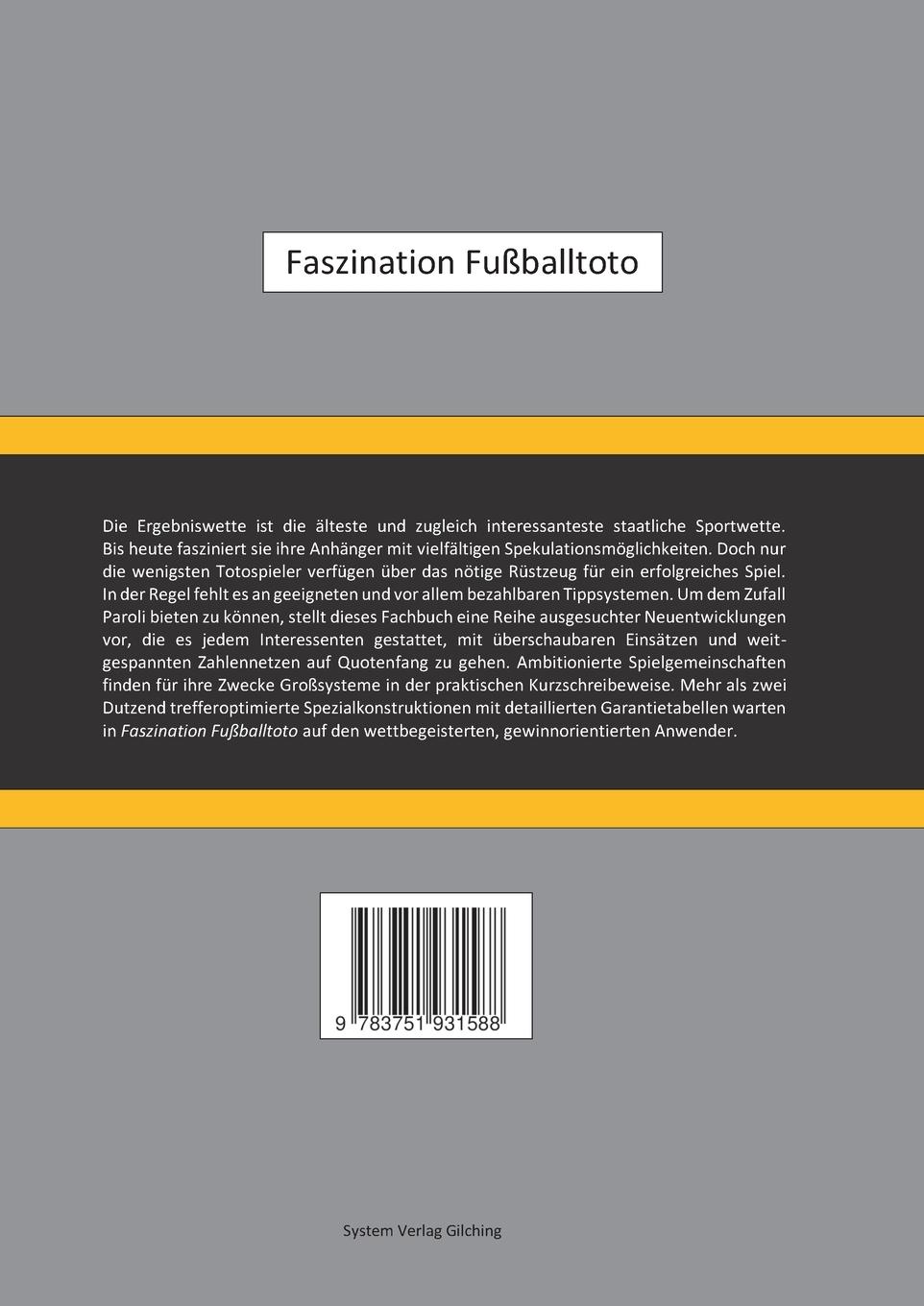 Rückseite: 9783751931588 | Faszination Fußballtoto | Wolfgang Teschner | Taschenbuch | 64 S.