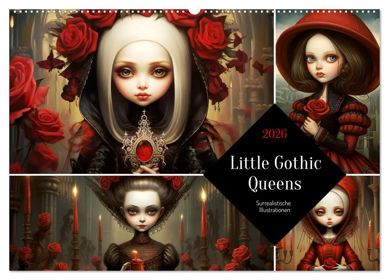 Cover: 9783457511688 | Little Gothic Queens. Surrealistische Illustrationen (Wandkalender...