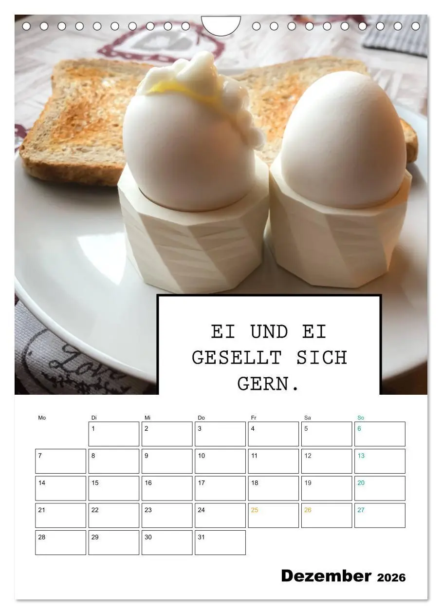 Bild: 9783516391688 | Mit Eiern durch's Jahr. (Wandkalender 2026 DIN A4 hoch), CALVENDO...