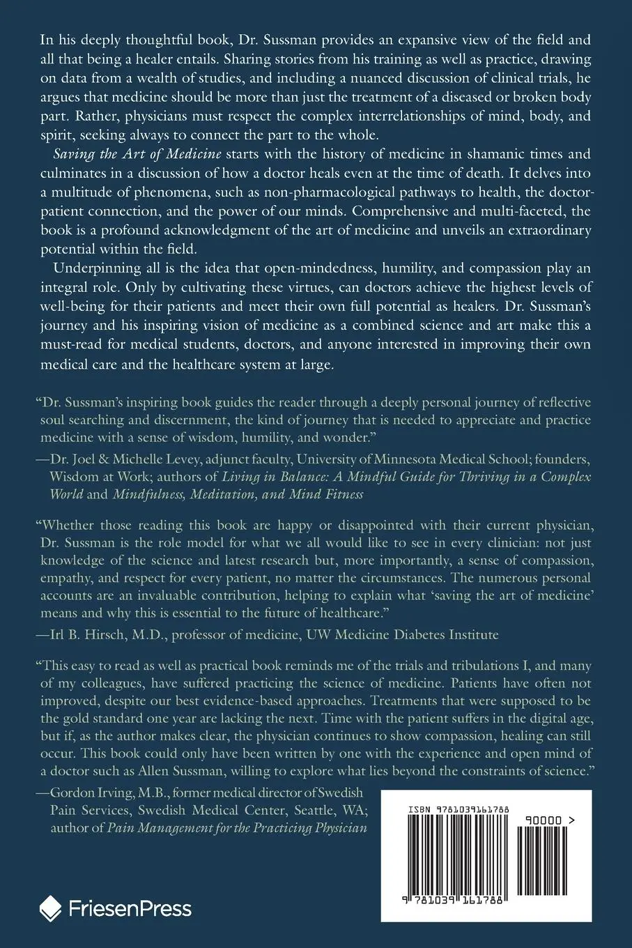 Rückseite: 9781039161788 | Saving the Art of Medicine | Observations of a Practitioner | Sussman