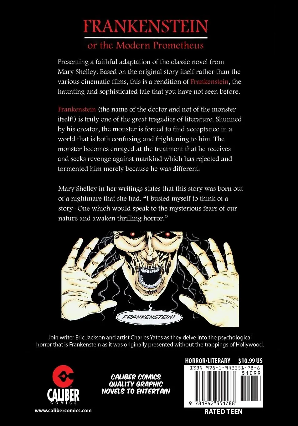 Rückseite: 9781942351788 | Frankenstein | or The Modern Prometheus | Mary Shelley | Taschenbuch