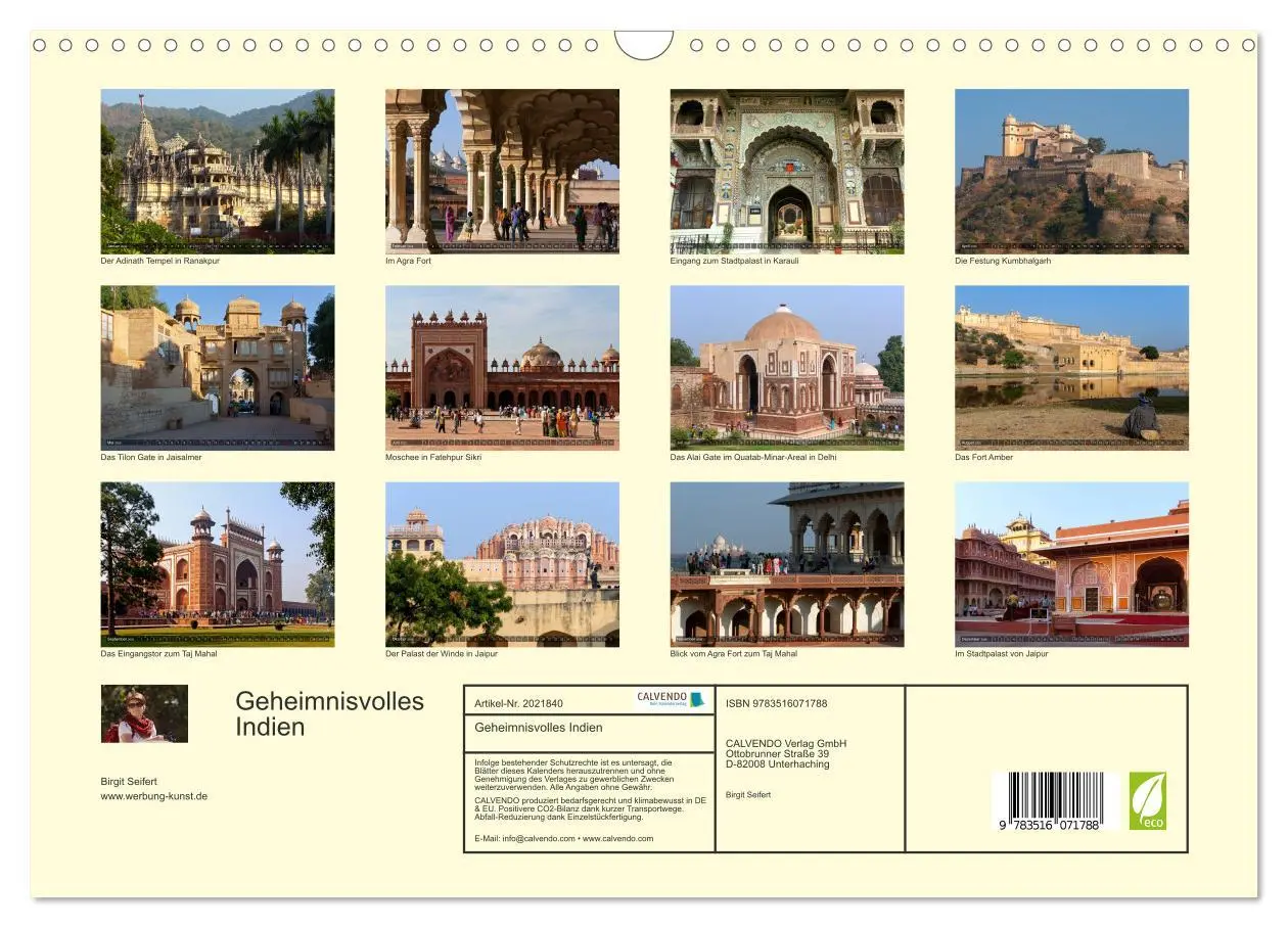 Bild: 9783516071788 | Geheimnisvolles Indien (Wandkalender 2026 DIN A3 quer), CALVENDO...