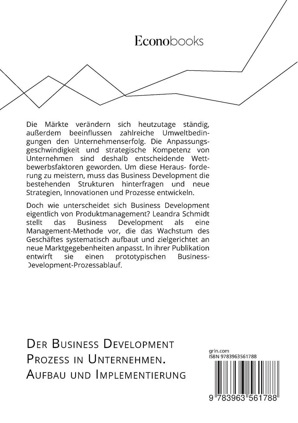 Rückseite: 9783963561788 | Der Business Development Prozess in Unternehmen. Aufbau und...