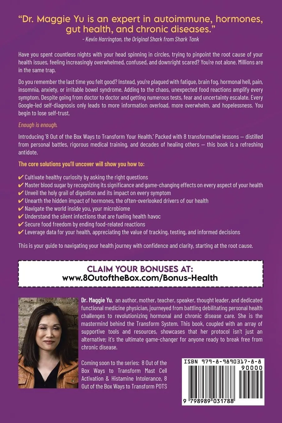 Rückseite: 9798989031788 | 8 Out of the Box Ways to Transform Your Health | Maggie Yu MD IFMCP