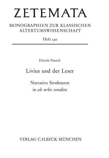 Cover: 9783406621888 | Livius und der Leser | Dennis Pausch | Taschenbuch | IX | Deutsch