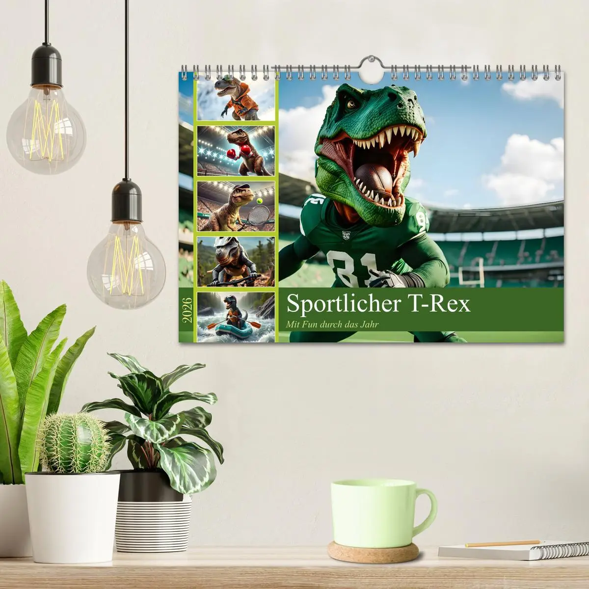 Bild: 9783457281888 | Sportlicher T-Rex - Mit Fun durch das Jahr (Wandkalender 2026 DIN...
