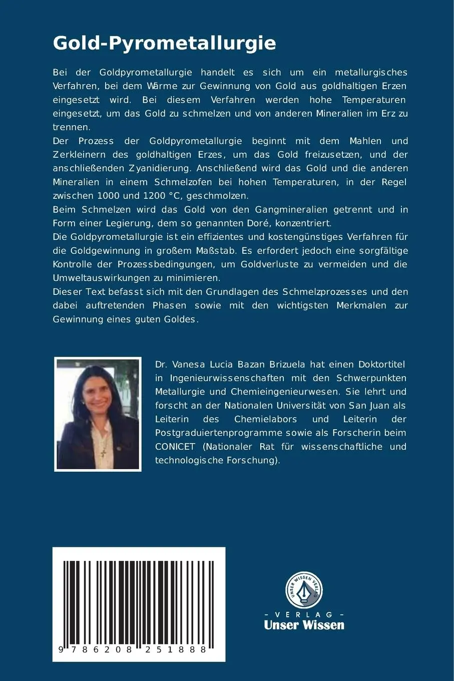 Rückseite: 9786208251888 | Gold-Pyrometallurgie | Der Fusionsprozess | Brizuela | Taschenbuch