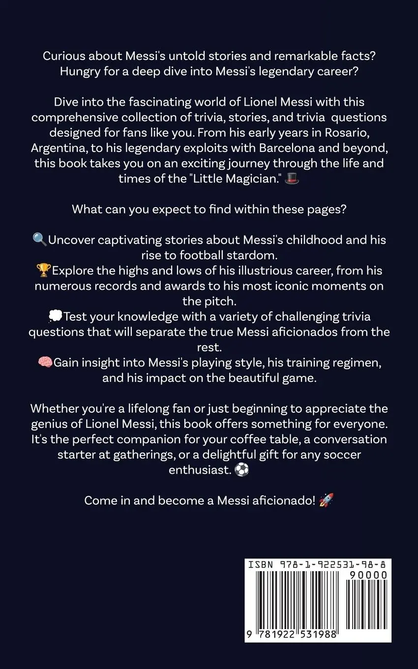 Rückseite: 9781922531988 | 101 Facts About Lionel Messi - Essential Trivia, Stories, and...