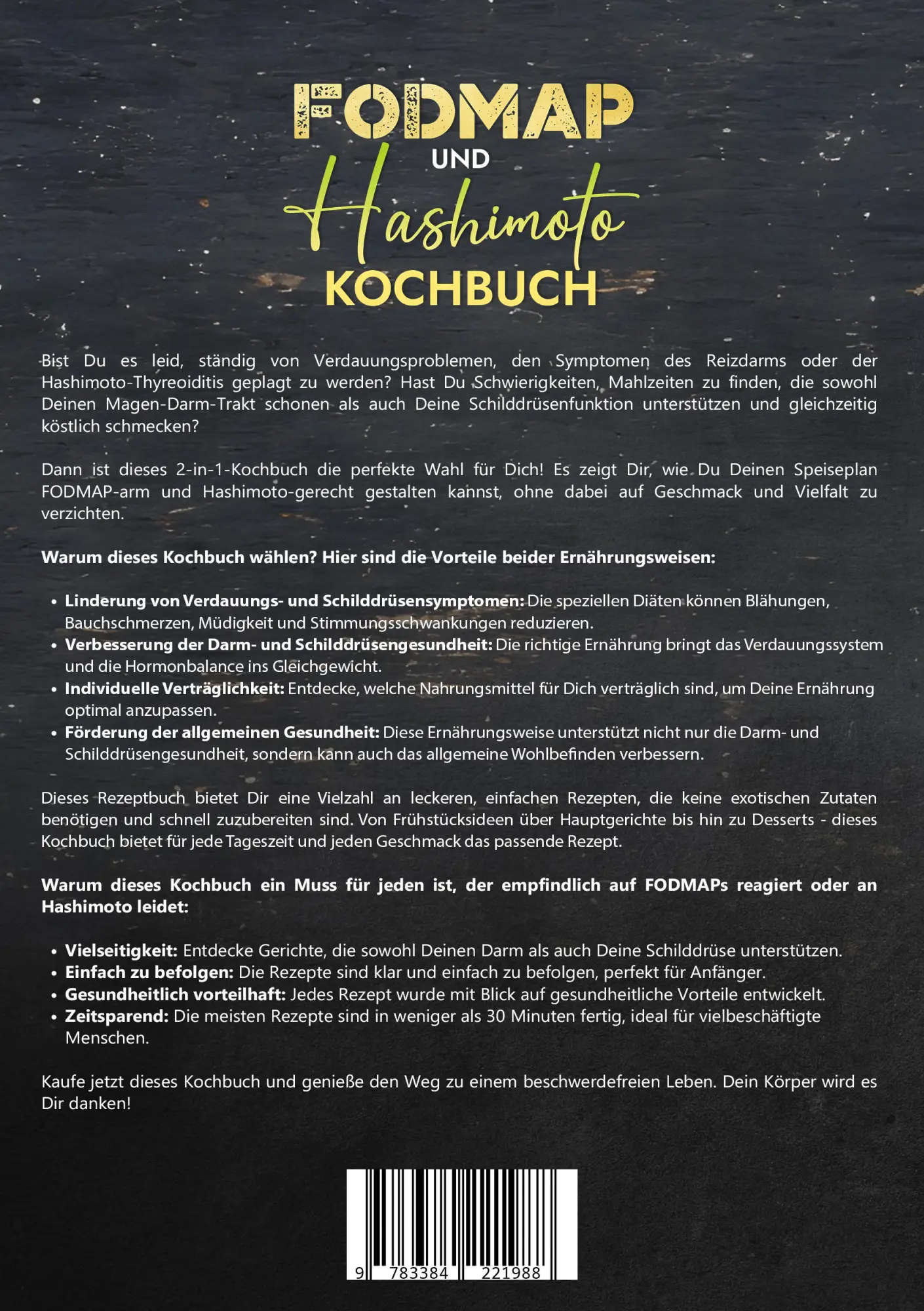 Rückseite: 9783384221988 | Fodmap und Hashimoto Kochbuch | Carina Lehmann | Taschenbuch | 220 S.