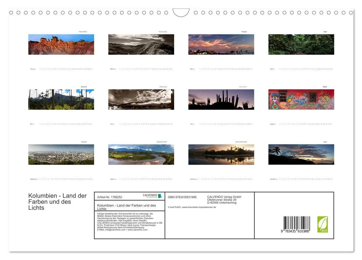 Bild: 9783435631988 | Kolumbien - Land der Farben und des Lichts (Wandkalender 2025 DIN...