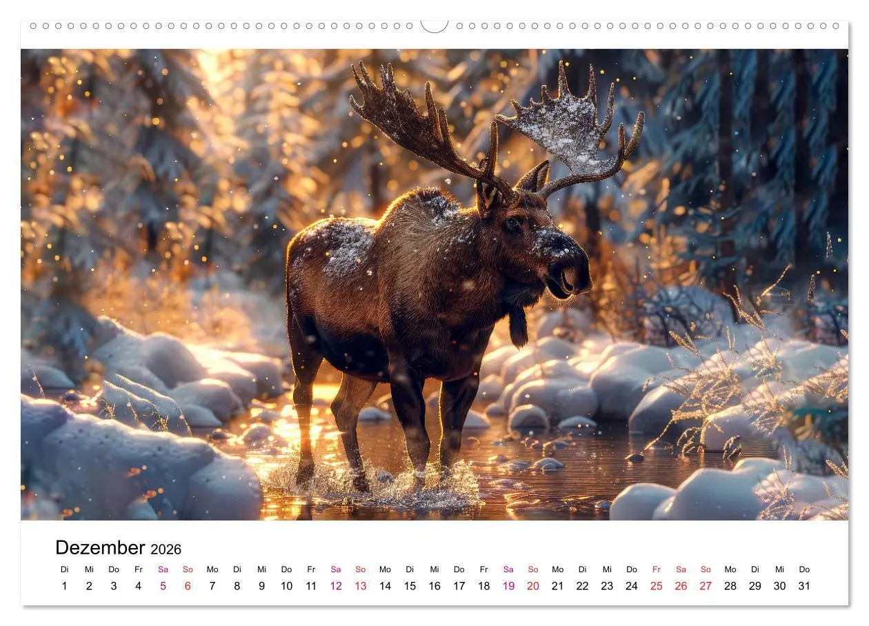Bild: 9783457411988 | Elche - schöne Momente (Wandkalender 2026 DIN A2 quer), CALVENDO...