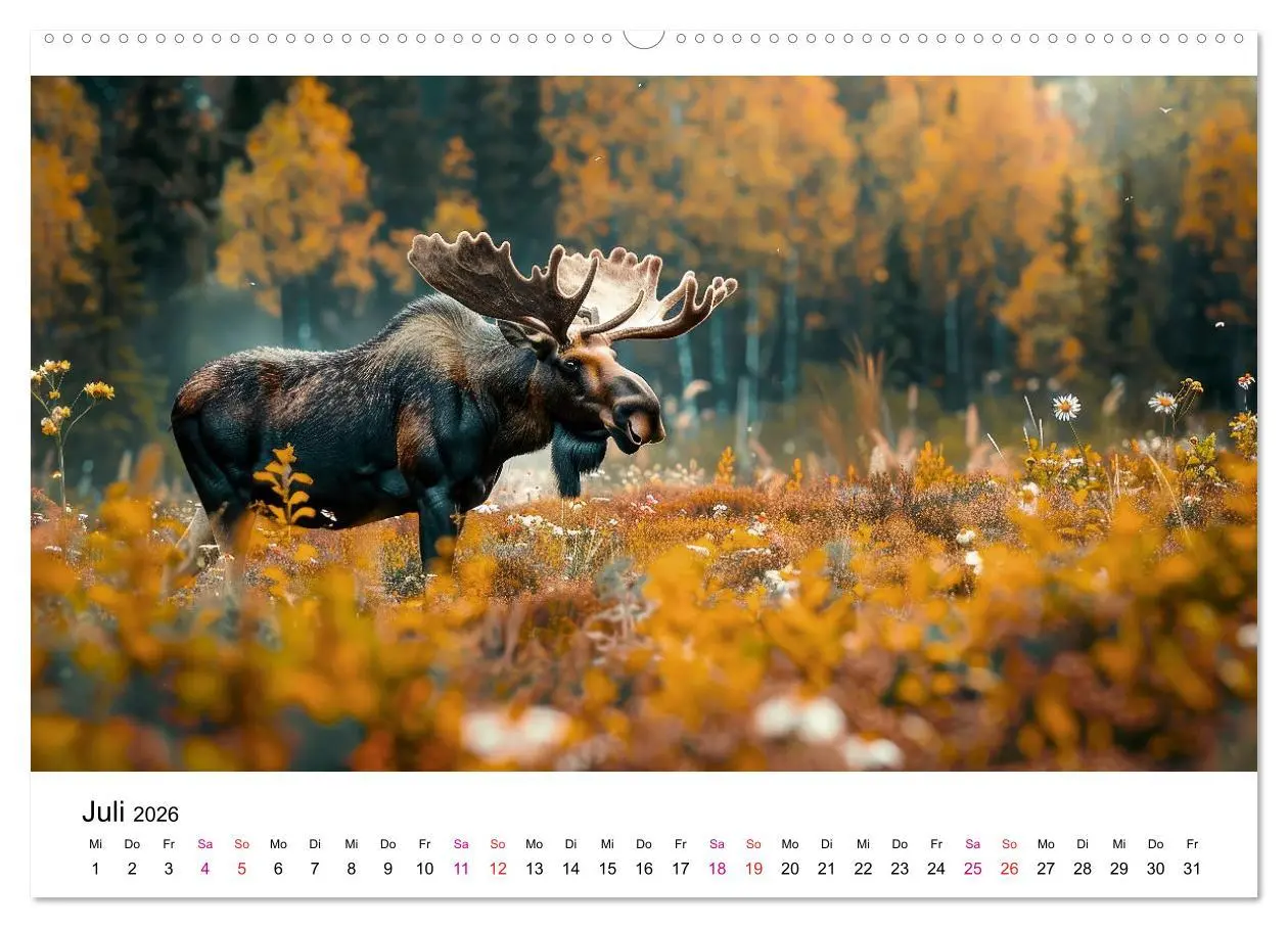 Bild: 9783457411988 | Elche - schöne Momente (Wandkalender 2026 DIN A2 quer), CALVENDO...