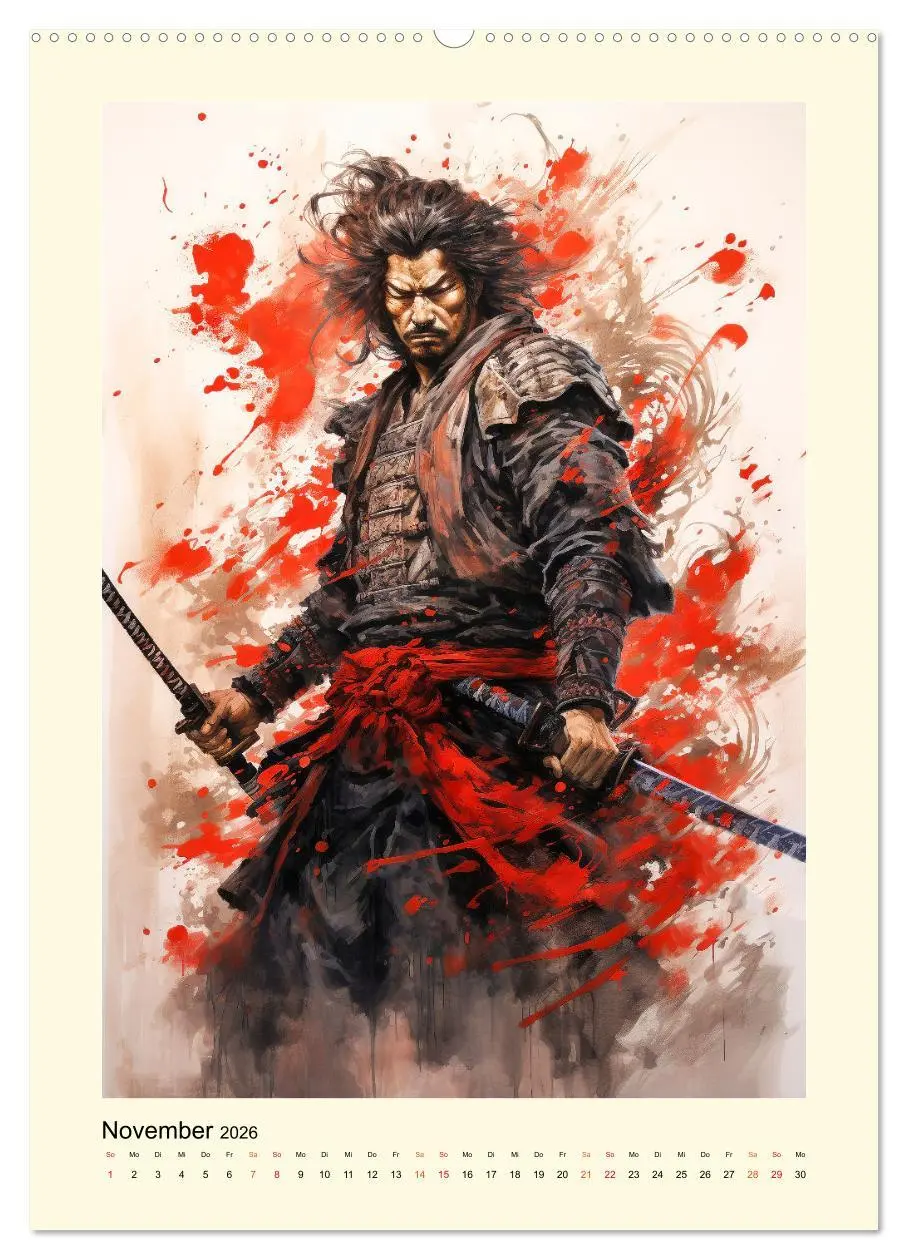 Bild: 9783516291988 | Samurai Helden (hochwertiger Premium Wandkalender 2026 DIN A2...