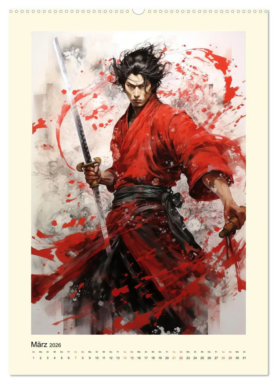 Bild: 9783516291988 | Samurai Helden (hochwertiger Premium Wandkalender 2026 DIN A2...