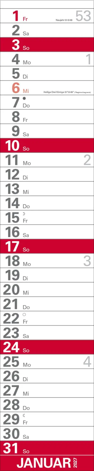 Bild: 9783819301988 | XXL Planer Großdruck rot 2027 | Verlag Korsch | Kalender | 13 S.