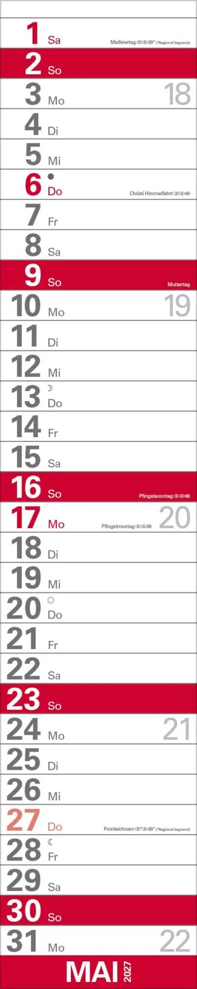 Bild: 9783819301988 | XXL Planer Großdruck rot 2027 | Verlag Korsch | Kalender | 13 S.