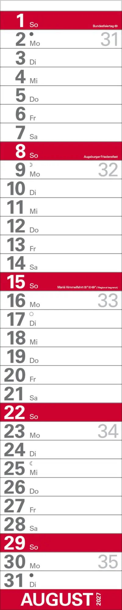 Bild: 9783819301988 | XXL Planer Großdruck rot 2027 | Verlag Korsch | Kalender | 13 S.
