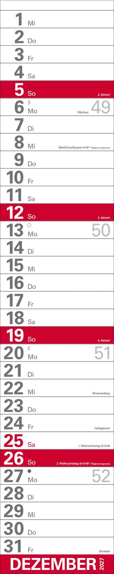 Bild: 9783819301988 | XXL Planer Großdruck rot 2027 | Verlag Korsch | Kalender | 13 S.