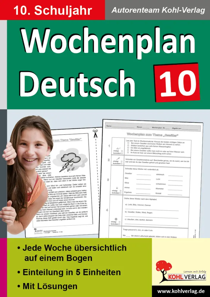 Cover: 9783960401988 | Wochenplan Deutsch, 10. Schuljahr | Taschenbuch | 80 S. | Deutsch