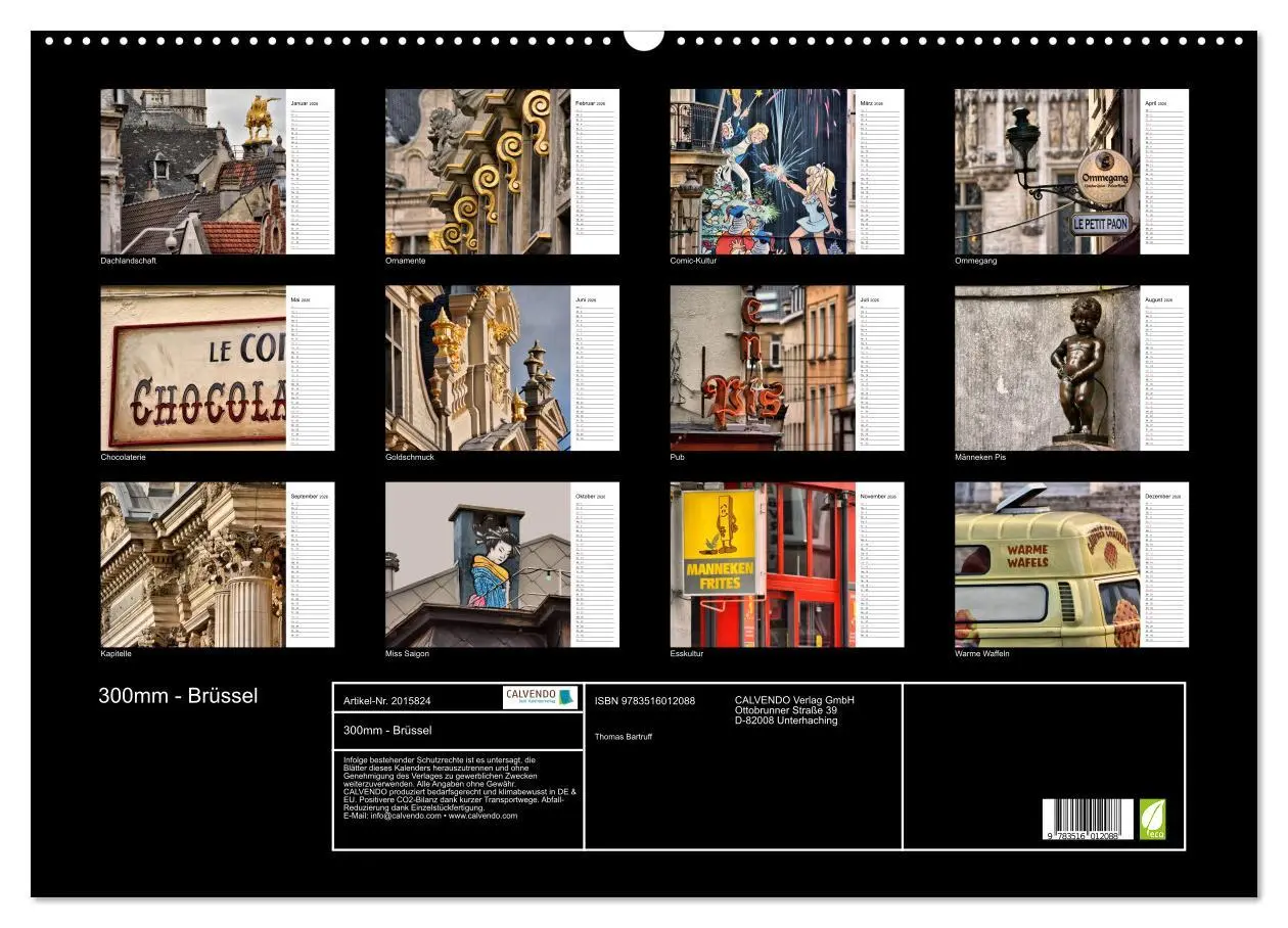 Bild: 9783516012088 | 300mm - Brüssel (Wandkalender 2026 DIN A2 quer), CALVENDO...