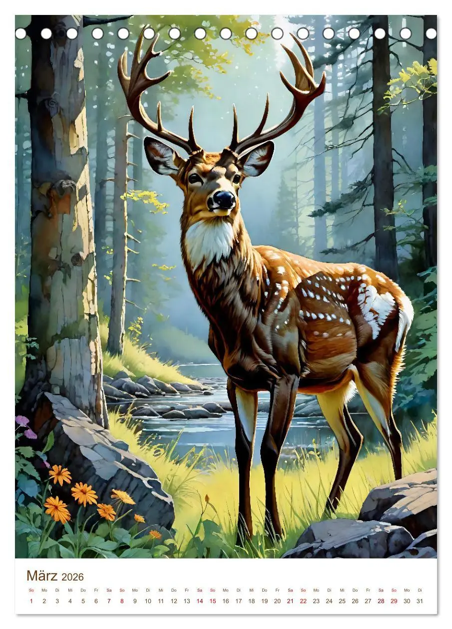 Bild: 9783516322088 | Heimische Wildtiere 2026 (Tischkalender 2026 DIN A5 hoch), CALVENDO...