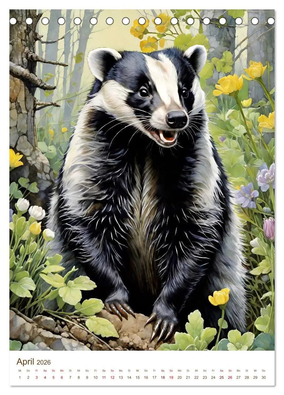 Bild: 9783516322088 | Heimische Wildtiere 2026 (Tischkalender 2026 DIN A5 hoch), CALVENDO...