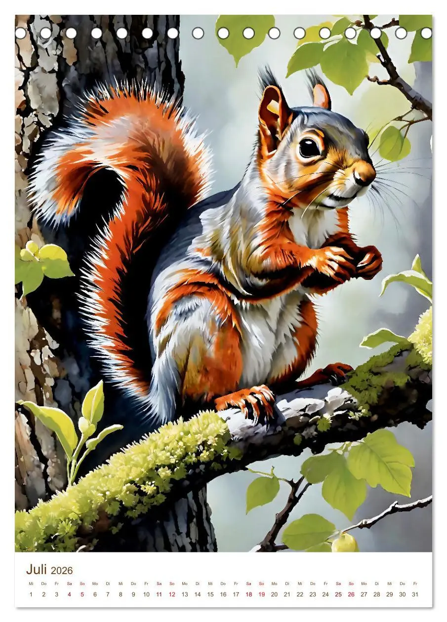 Bild: 9783516322088 | Heimische Wildtiere 2026 (Tischkalender 2026 DIN A5 hoch), CALVENDO...
