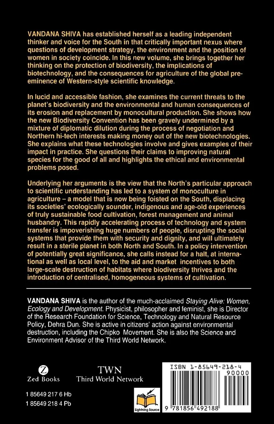 Rückseite: 9781856492188 | Monocultures of the Mind | Vandana Shiva | Taschenbuch | Englisch