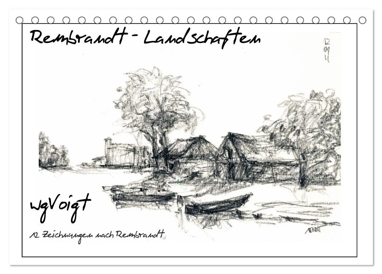Cover: 9783435822188 | Rembrandt Landschaften wgVoigt (Tischkalender 2025 DIN A5 quer),...