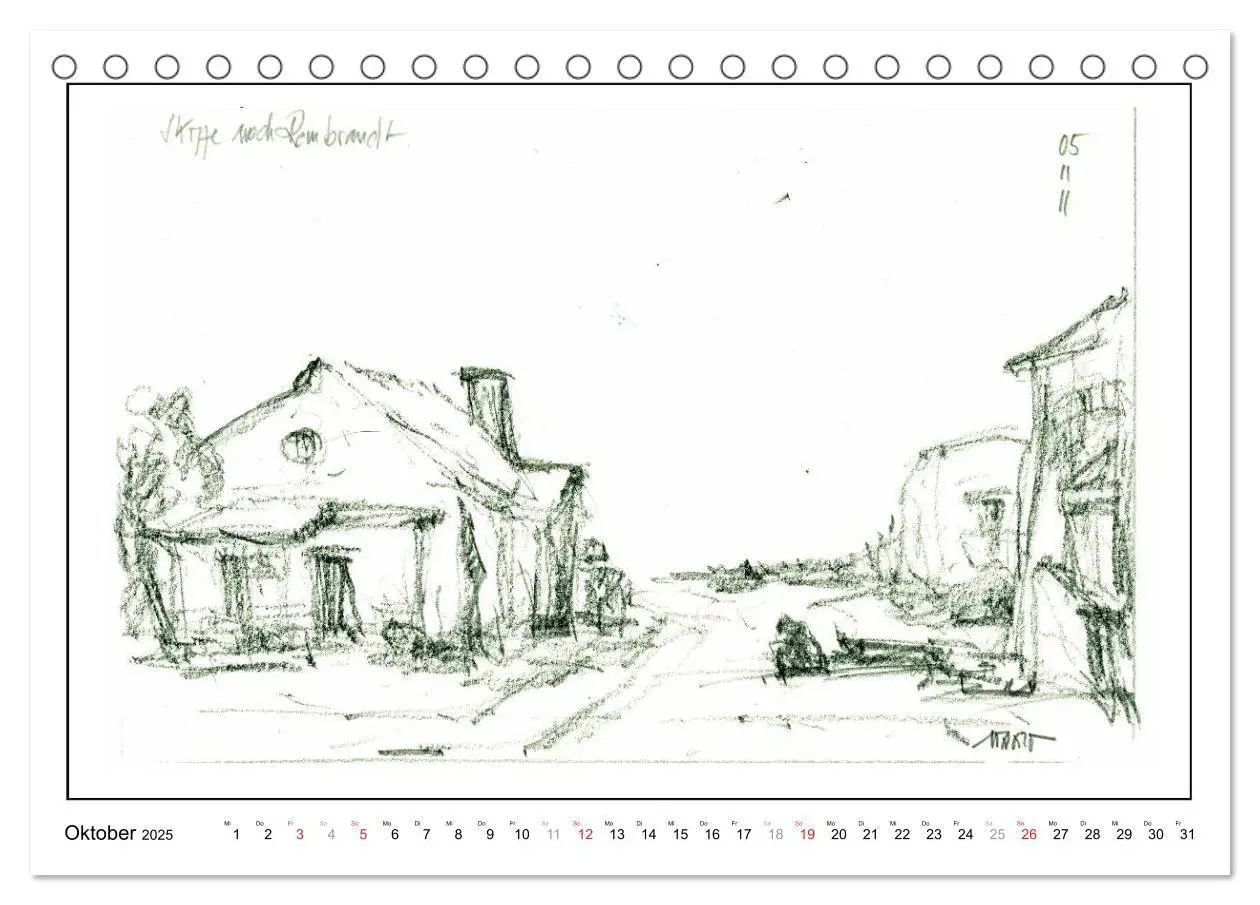 Bild: 9783435822188 | Rembrandt Landschaften wgVoigt (Tischkalender 2025 DIN A5 quer),...