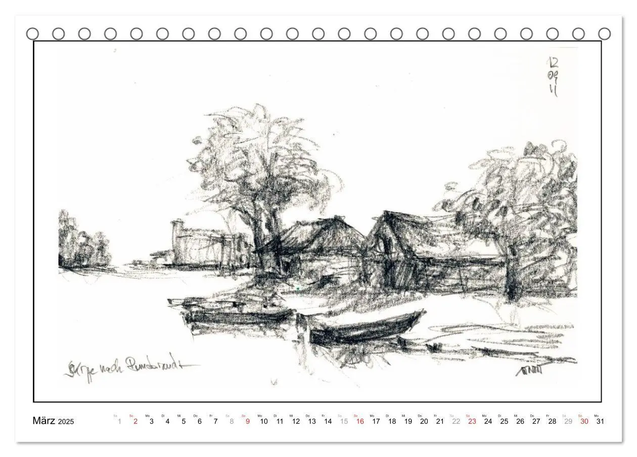 Bild: 9783435822188 | Rembrandt Landschaften wgVoigt (Tischkalender 2025 DIN A5 quer),...