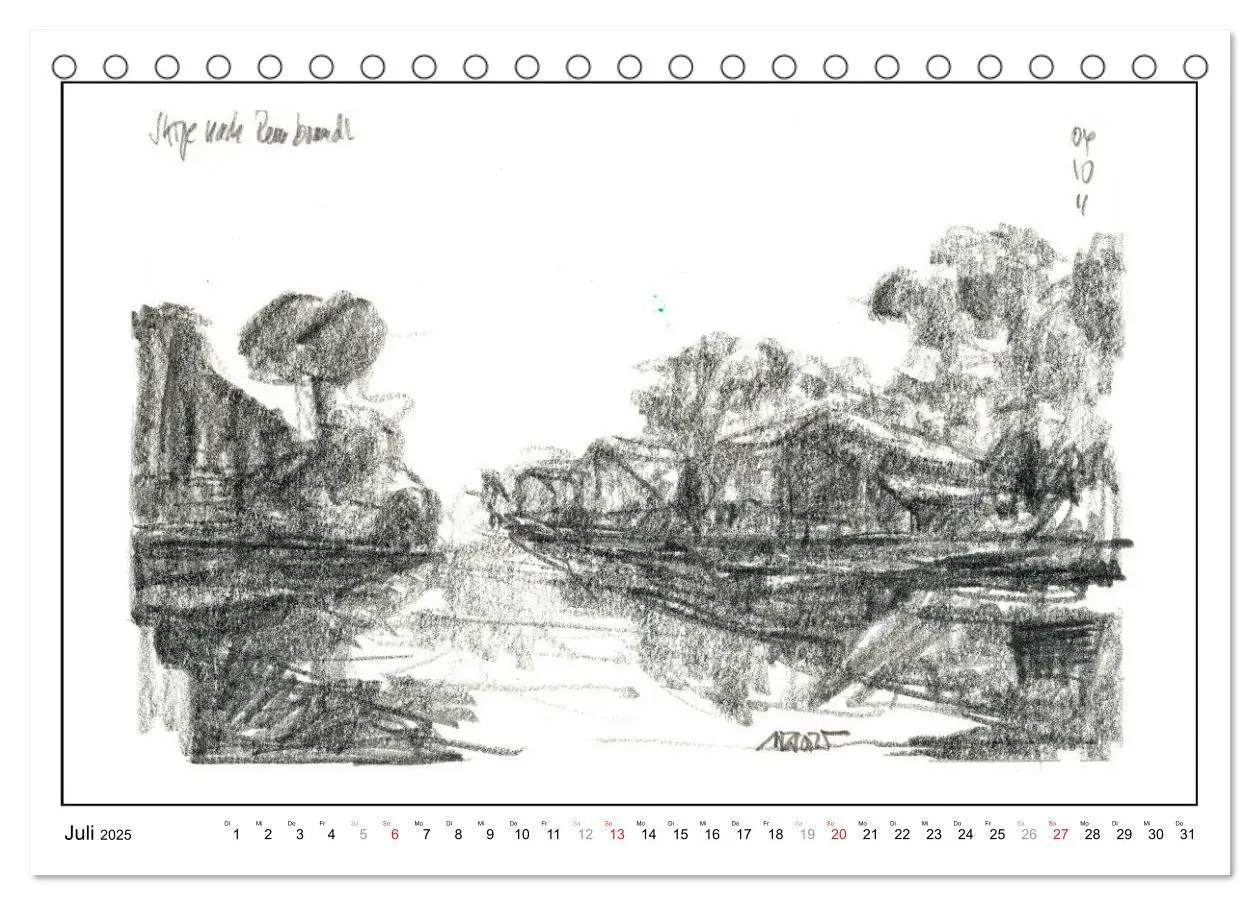Bild: 9783435822188 | Rembrandt Landschaften wgVoigt (Tischkalender 2025 DIN A5 quer),...