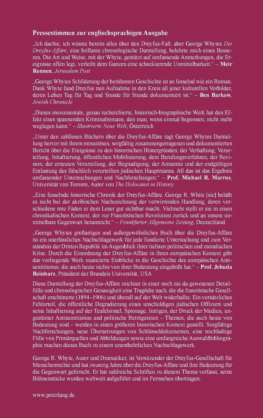 Rückseite: 9783631602188 | Die Dreyfus-Affäre | George Whyte | Buch | HC gerader Rücken kaschiert