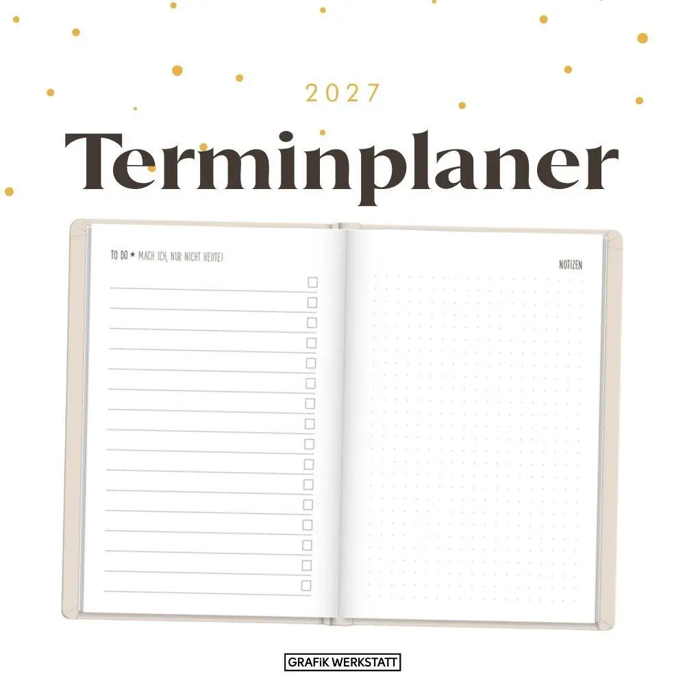 Bild: 9783986362188 | Terminplaner Lederlook 2027 Beige | Terminplaner Lederlook A6 | 136 S.