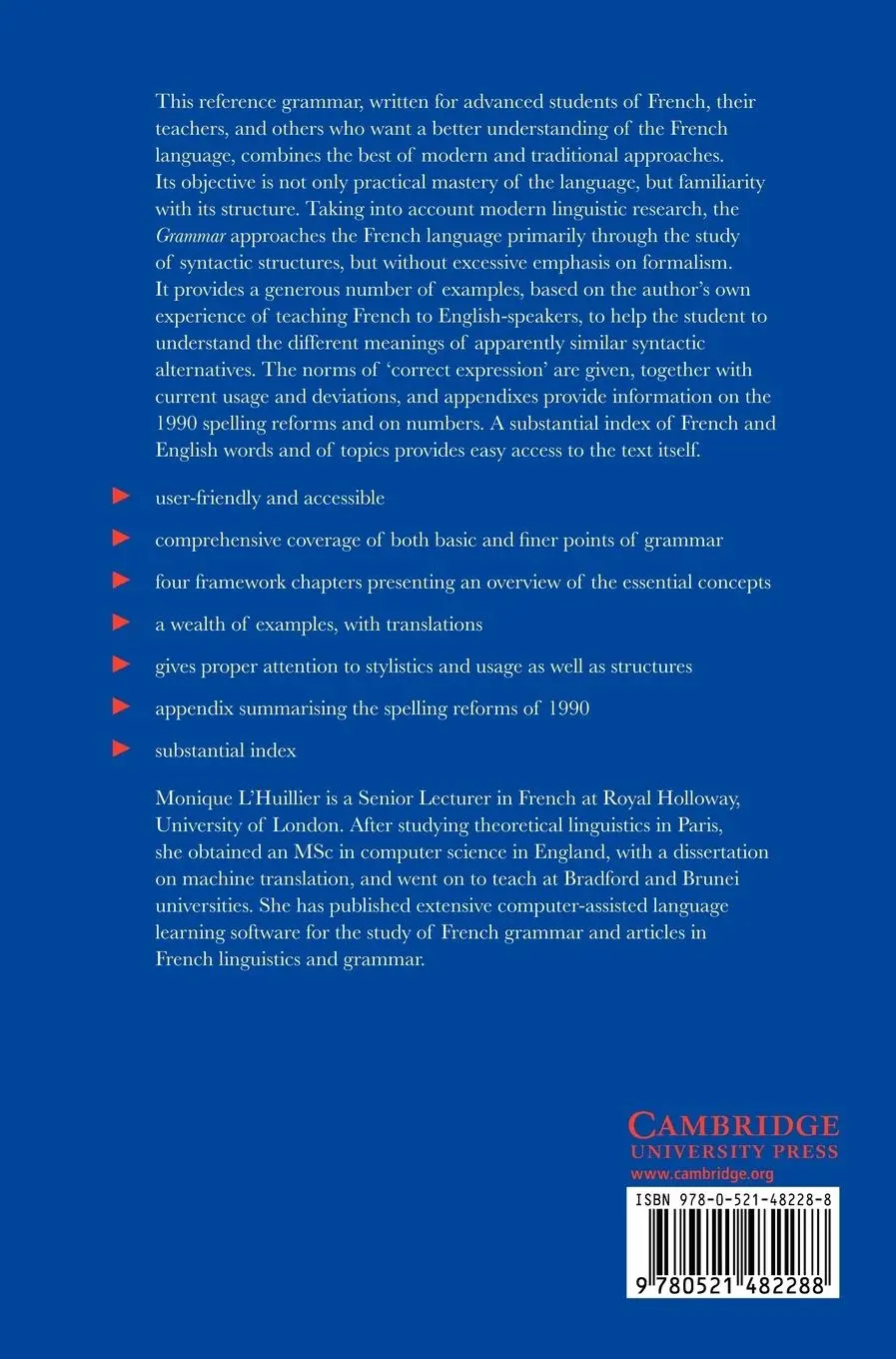 Rückseite: 9780521482288 | Advanced French Grammar | Monique L'Huillier | Buch | Gebunden | 2011
