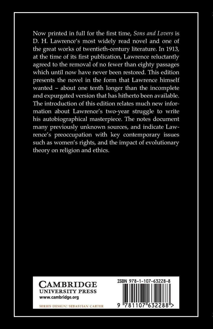 Rückseite: 9781107632288 | Sons and Lovers | D. H. Lawrence | Taschenbuch | Englisch | 2013